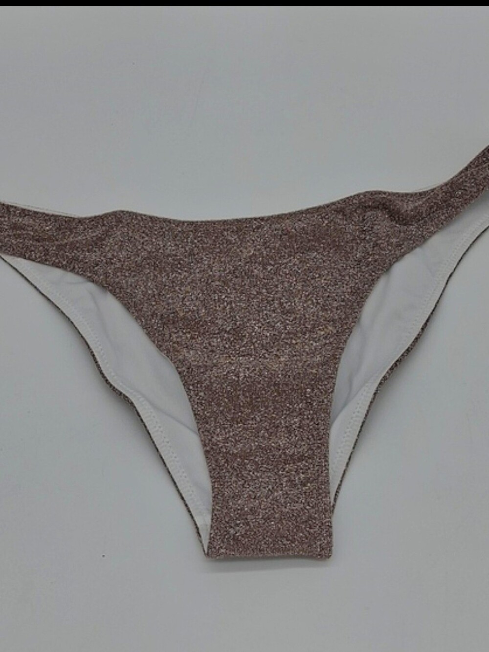 PINK Victoria's Secret Shimmer Brazilian Bikini Bottom Cappucino S